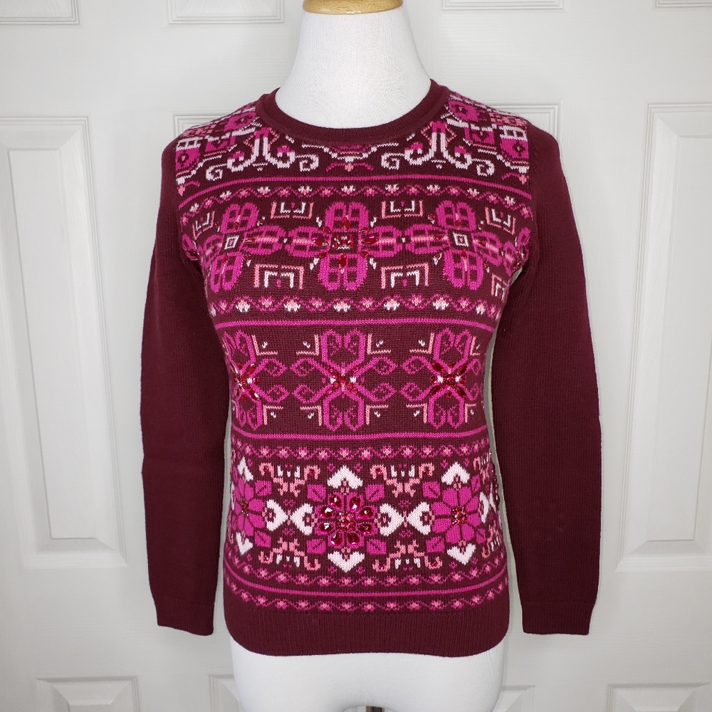 Talbots Nordic Wool Blend Embellished Sweater NWT ($99.99)